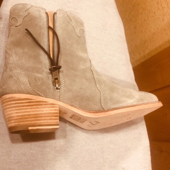 Free People New Frontier Western Dusty Mint suede 36.5 - Picture 9 of 11